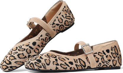 CELNEPHO Flats for Women Mary Jane Shoes Ballet Flats Shoes Square Toe with Ankle Strap Dressy Comfortable Office Shoes.
