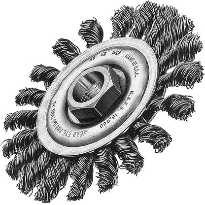 48-52-5030 4 Inch Carbon Steel Full Cable Twist Knot Wheel Fits for 4-12 Inch Or 5 Inch Grinders with 58-11 Threaded Spindles