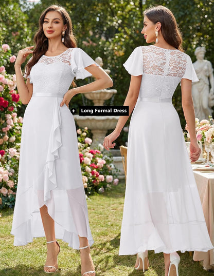 BeryLove Formal Dresses for Women 2026 Wedding Guest with Slit Cocktail Elegant Lace Long Prom Dress