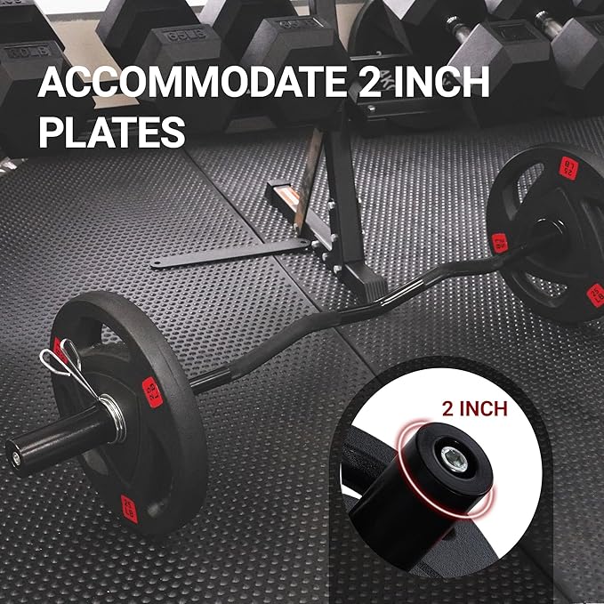 Olympic Barbell Bar 48", 2-Inch Curl Bar for Weight Lifting, Hip Thrusts, Squat, Biceps-Home Gym Weight Bar, Curling Bar for 2 Inch Weight Plates