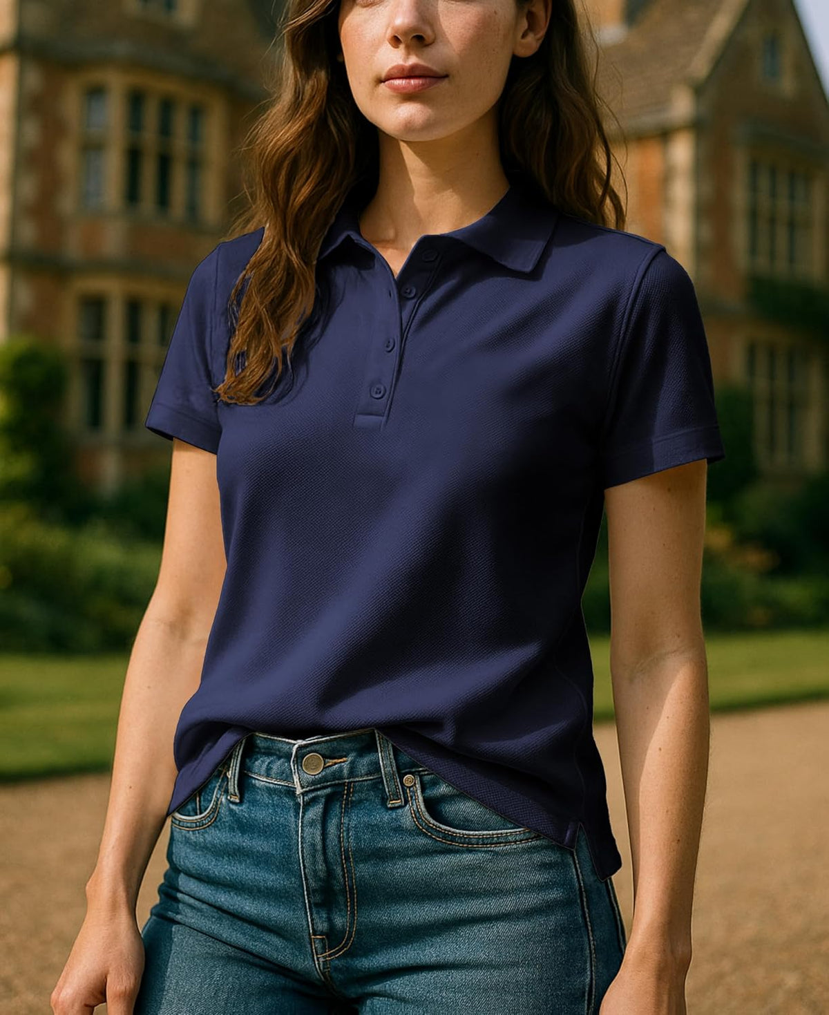Color Black Andrew Scott Women's Golf Polo Shirts | Ultra Soft Quick Dry V Neck Button Collar Tops | Multi Packs & Colors