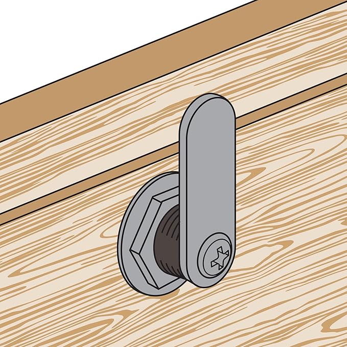 Prime-Line U 9945 Drawer and Cabinet Lock – Secure Important Files and Drawers, 1 1/8 In., Diecast Stainless Steel, Fits on 13/16 In. Max Panel Thickness (Single Pack)