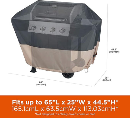 MODERN LEISURE 3019 Renaissance Ultralite Medium Size 4-Burner Grill Cover (65 inches W x 25 inches D x 44.5 inches H) Gray & Ambient