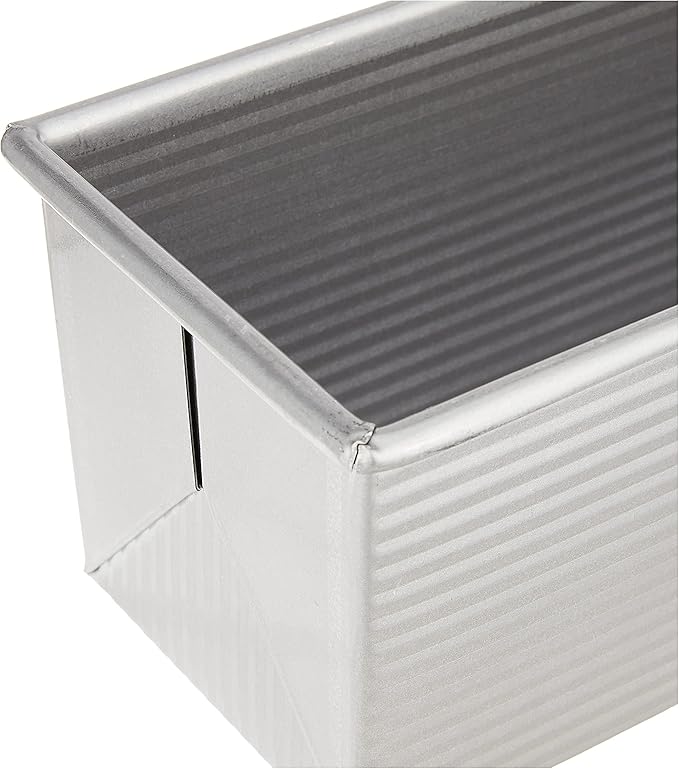 USA Pan Bakeware Pullman Loaf Pan with Cover, 13 x 4 inch, Nonstick & Quick Release Coating, Made in the USA from Aluminized Steel
