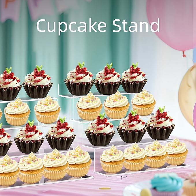9 Inch Acrylic Shelf for Perfume Organizer, 4 Tier Funko POP Shelves, Cologne Organizer Tiered Riser Display Stand, Acrylic Display for Decoration