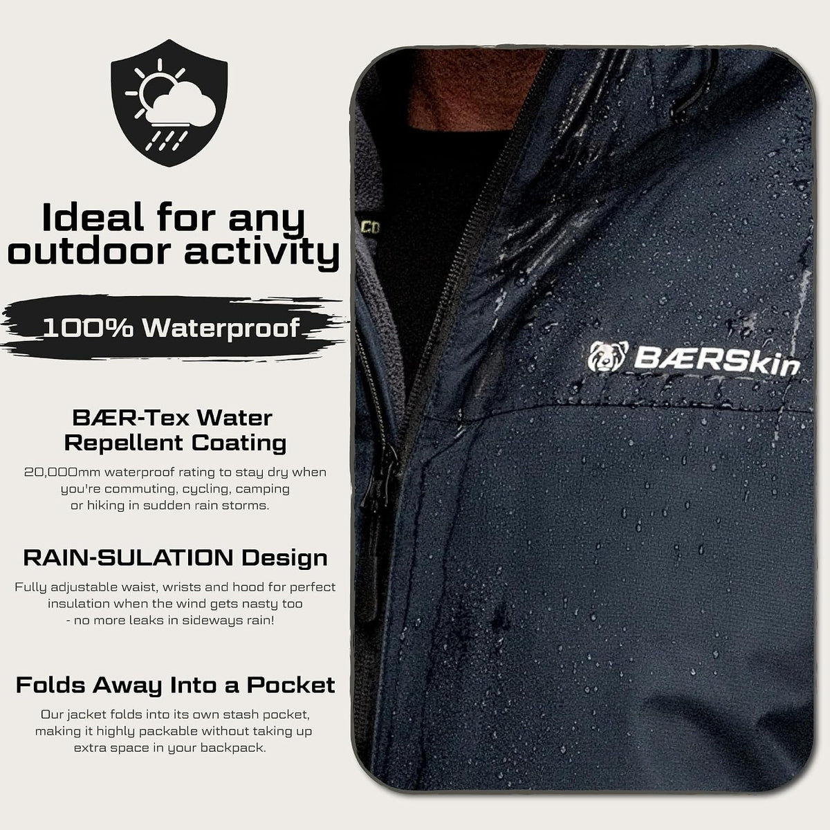 BAERSkin Heavy-Storm Waterproof Rain Jacket 2.0