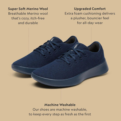 Allbirds Women's Wool Runner Go, Breathable Merino Wool Sneakers