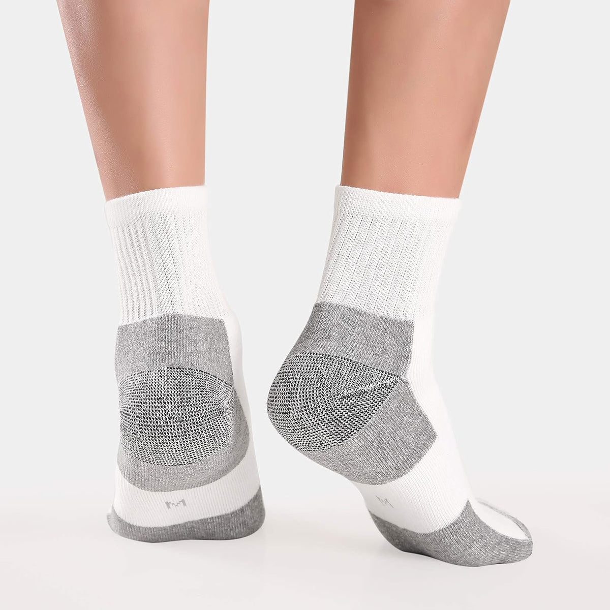 WANDER Men's Athletic Ankle Socks 5 Pairs Thick Cushion Running Socks for Men&Women Cotton Size 9-12