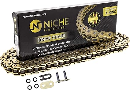 NICHE Gold 530 X-Ring Chain 114 Links With Connecting Master Link