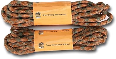 SOUTHWESTERN ROCKWEAR (2 PAIR) Non Slipping Hiking Boot Laces Heavy Duty Round Laces, Work Boots  Hiking Shoes.