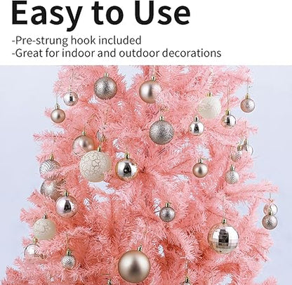 LANGXUN 36pcs Champagne Gold Christmas Tree Decorations Balls, Bolas De Navidad, 2024 Christmas Decor, Indoor Outdoor Shatterproof Christmas Ornaments, Xmars Party Wedding Suppiles