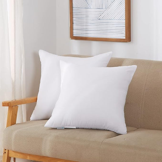 Acanva Throw Pillow Insert Premium Stuffer Sham Square Form for Decorative Cushion Bed Couch Sofa Chair, 22x22(1 Count), White