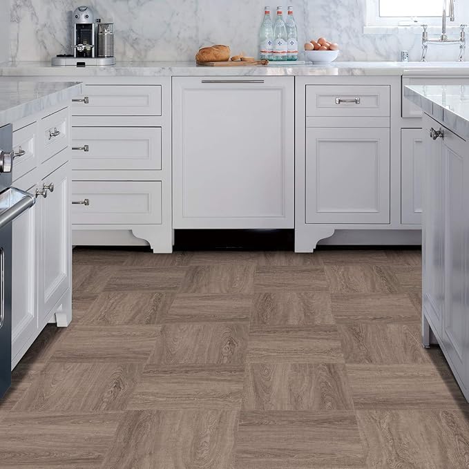 FloorPops FP3321 Bungalow Peel  Stick Floor Tiles, Neutral