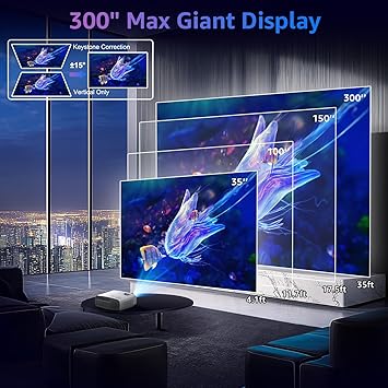 Pericat Portable Outdoor Projector - Upgraded 5G WiFi Bluetooth Compatible with Smartphone, HDMI, USB, AV, Fire Stick, PS5