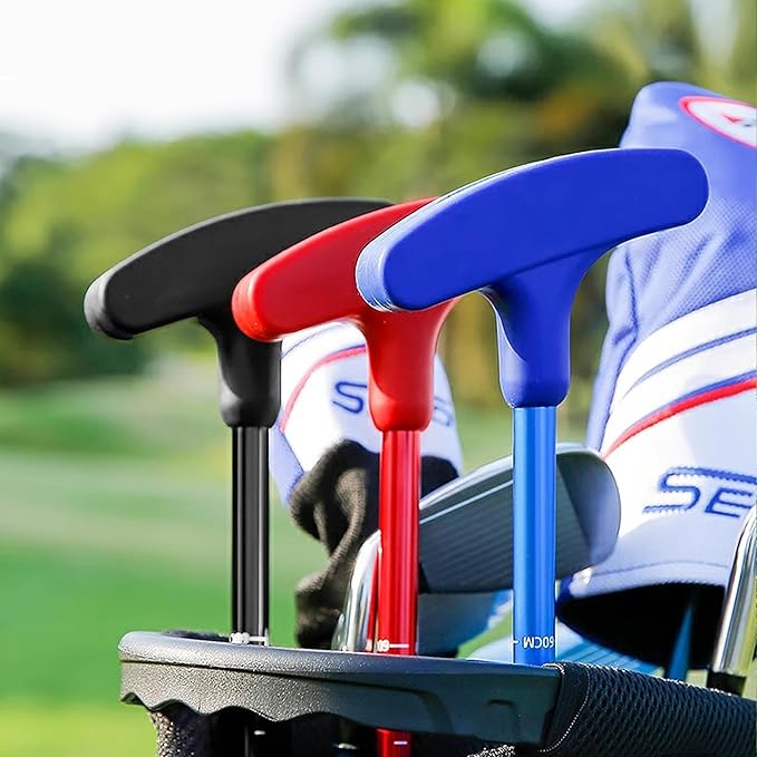 PGM Adjustable Two-Way Golf Putter for Men, Women, and Juniors - Ambidextrous Golf Club with Adjustable Height (54cm - 92cm) and TPR Anti-Slip Grip, Black/Red/Blue, Available in 1, 2, or 3 Pieces