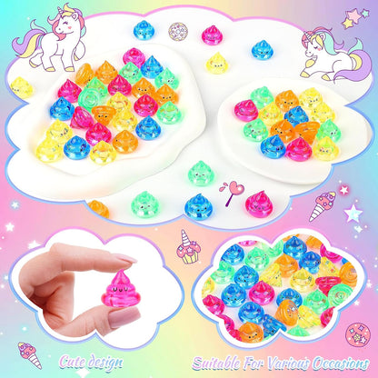 28 PCS Unicorn Poop Mini Unicorn Party Favors Acrylic Poop Figurines Mini Unicorn Expressions Decorations for Friends Family Colleagues Prank Gifts Birthday Party Decoration