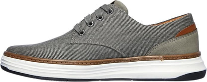 Skechers Ederson Men's Moreno Canvas Oxford Shoe, Beige, 11.5