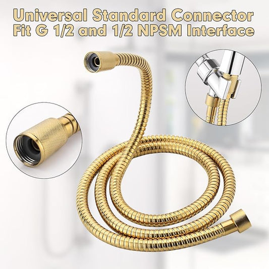 Shower Hose Replacement for Grohe 28143000 59" Metal Longlife Shower Hose,Replacement Shower Hose Suitable for Use with Any GROHE Hand Shower,Durable Metal Construction (Gold)