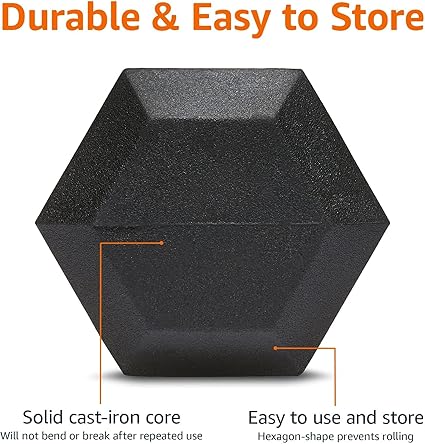 Basics Rubber Hex Dumbbell Hand Weight