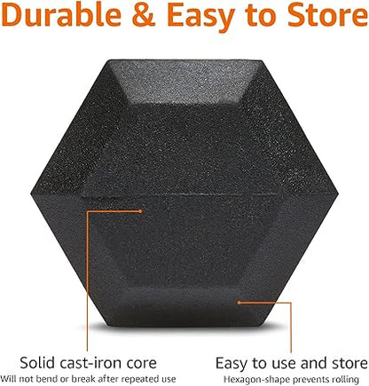 Basics Rubber Hex Dumbbell Hand Weight