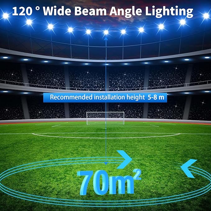 LED Flood Light Outdoor 100W - 10000LM LED Stadium Lights Outdoor with Temperature Drive and IP67 Waterproof, 7000K Commercial Security Floodlight for Street, Yard, Garage, Parking