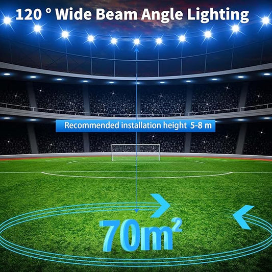 LED Flood Light Outdoor 100W - 10000LM LED Stadium Lights Outdoor with Temperature Drive and IP67 Waterproof, 7000K Commercial Security Floodlight for Street, Yard, Garage, Parking