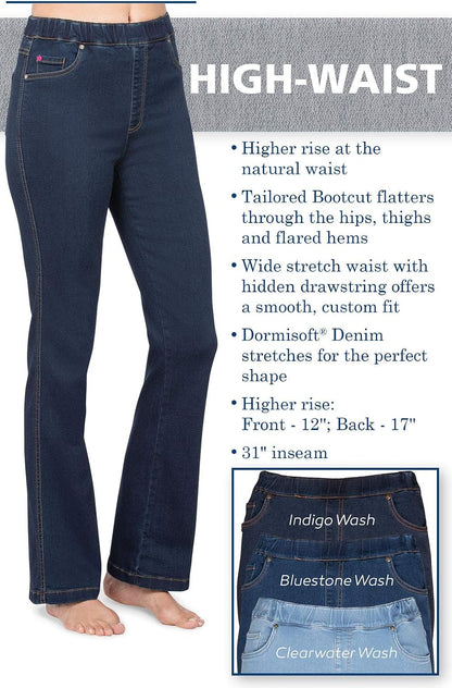 PajamaJeans Women's High Waist Palazzo Curvy Jeans