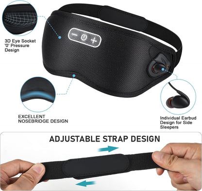 Sleep Headphones Wireless Bluetooth 5.4, 100% Blackout Sleep Mask with Bluetooth Headphones with HiFi Stereo in-Ear Earbuds, 3D Weighted Eye Mask for Sleeping Travel Meditation Men Women