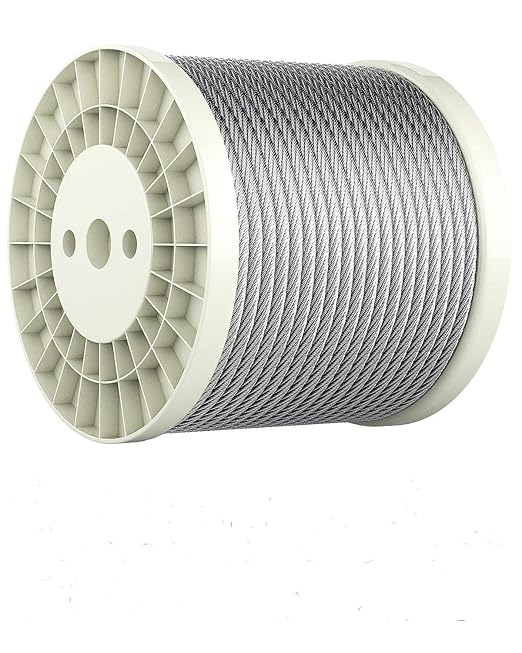 LuckIn 14" Stainless Steel Cable, Thickened 14 Steel Cable 200ft, 7x19 Strand 14 Aircraft Cable for Yard, Zipline Cable, Stainless Cable for Deck Railing, 6400lbs Breaking Strength