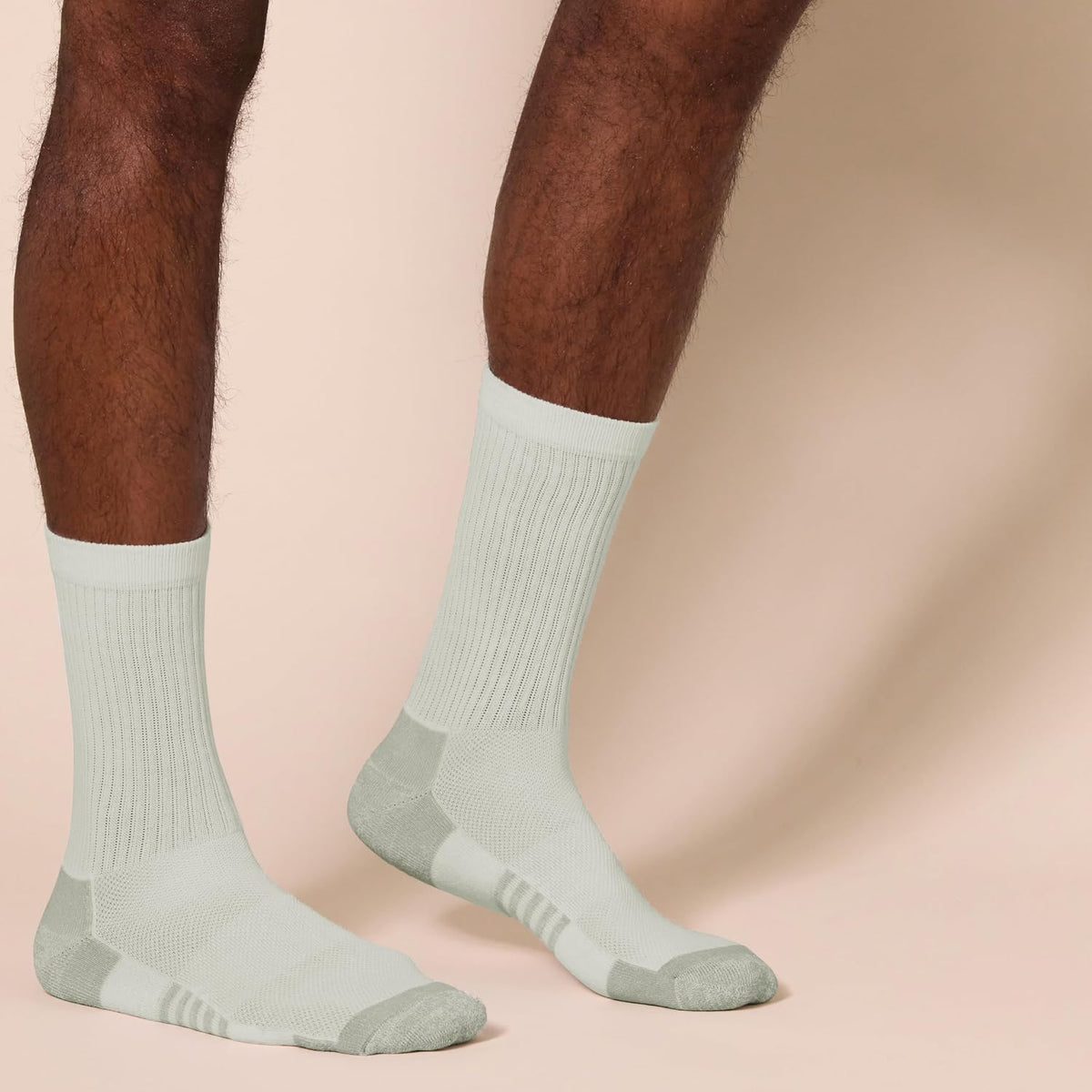 Essentials Men's Performance Cotton Cushioned Moisture Control Socks, Athletic Crew, Breathable, 6 Pairs ( 12-14 )