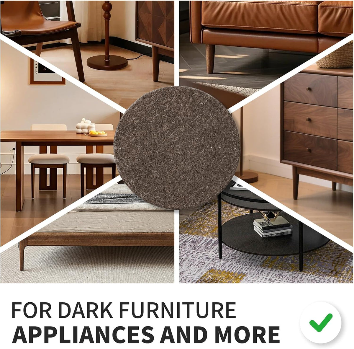 Felt Furniture Pads 216 Pcs for Hardwood Floors Brown/Beige Protect chairs, tables, and furniture legs from scratches. Easy stick, no tools, silent glide on all floors.