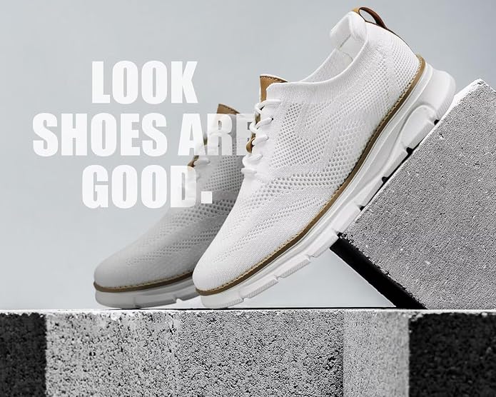 9.5 Kundork Men's Casual Dress Shoes Comfort Walking Shoes Mesh Knit Lightweight Breathable Sneakers