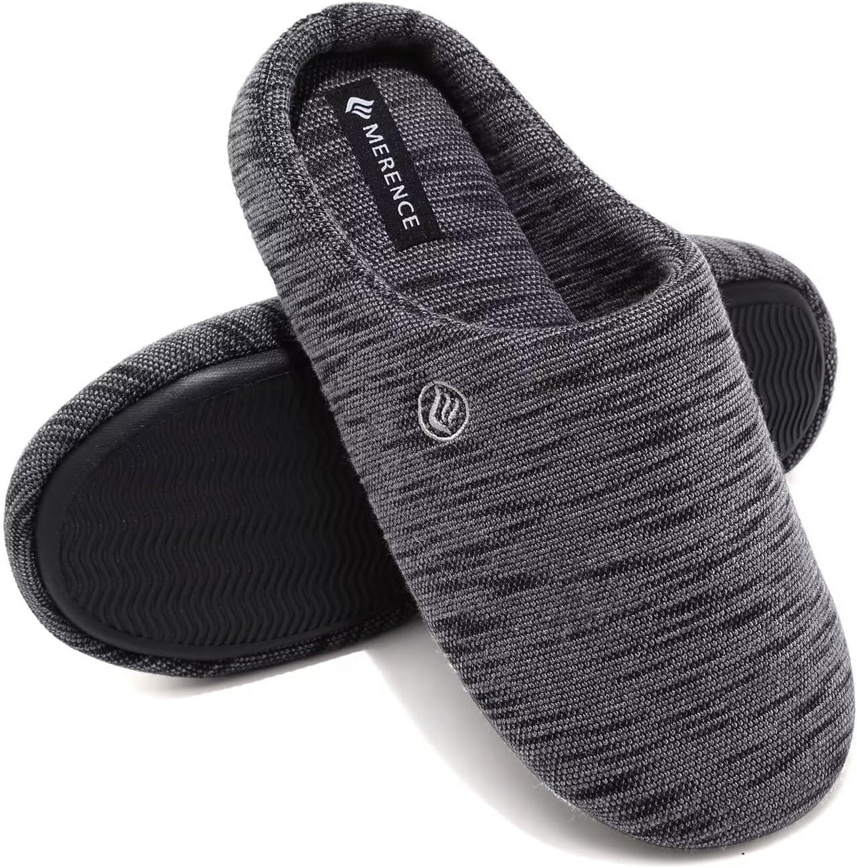 Merence Unisex Men's Women's Memory Foam Slippers Comfort Cotton-blend Closed Toe House Shoes Indoor Scuff