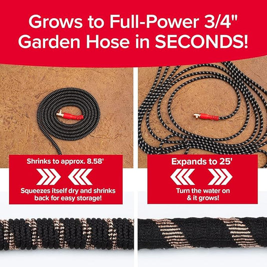 Pocket Hose Copper Head Expandable Garden Hose 9FT, Advanced Tri-Tex Tubing & Force Field Jacket, 3X Stronger, Lead-Free, No-Kink, Anti-Burst w/APT