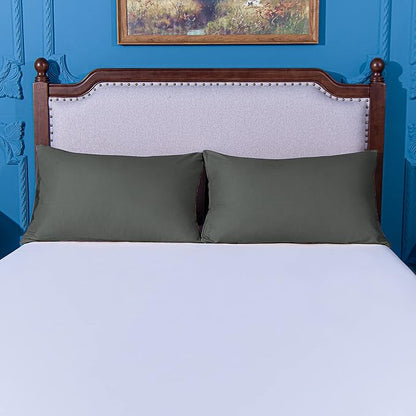 NTBAY King Pillowcase Set - 2 Pack Brushed Microfiber 20x36 Pillowcases - Soft, Wrinkle-Free, Fade-Resistant, Stain-Resistant, Dark Grey Pillowcases with Envelope Closure - 20x36 Inches, Dark Grey