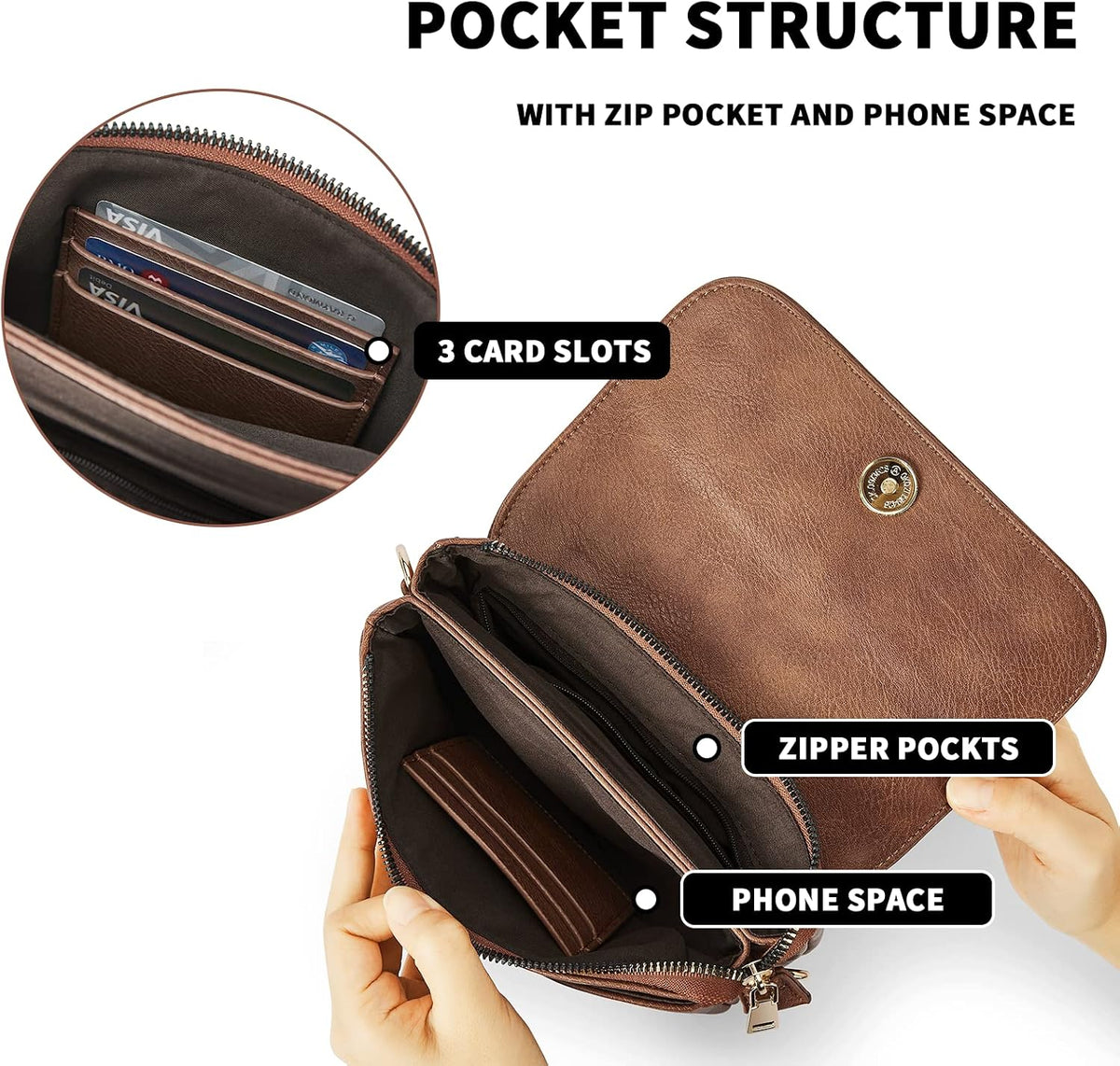 CHOLISS Small Crossbody Bags for Women, Vegan Leather Cell Phone Purse, Mini Travel Purse with Adjustable Strap Womens Gifts