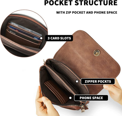 CHOLISS Small Crossbody Bags for Women, Vegan Leather Cell Phone Purse, Mini Travel Purse with Adjustable Strap Womens Gifts