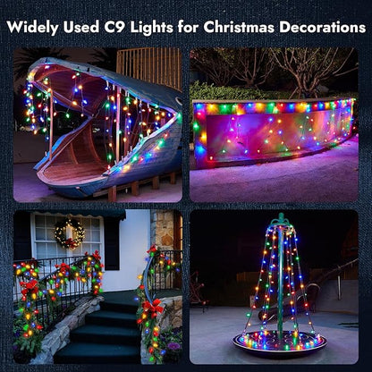 DIRNUN C9 Multicolor LED Christmas String Lights, 50 Count, 33 ft