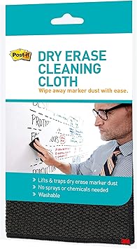 Post-it Dry Erase Cleaning Cloth (MMMDEFCLOTH) 10 58 x 10 58 Grey white