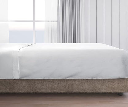 Bioweaves 100 Organic Cotton 1 Flat Sheet Only, 300 Thread Count Soft Sateen Weave GOTS Certified Top Sheet - White, Twin XL