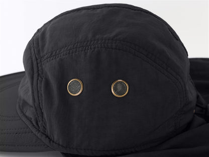 Connectyle Mens Foldable UV Protection Sun Hat with Removable Neck Flap Outdoor Adventure Sun Cap for Fishing Hiking Safari