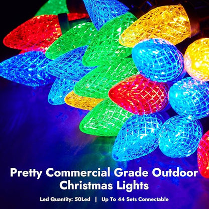 DIRNUN C9 Multicolor LED Christmas String Lights, 50 Count, 33 ft