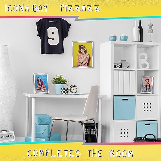 Icona Bay 5x7 Picture Frame, Silver Solid Wood Scandinavian Style Frame for Photo, Pizzazz Collection