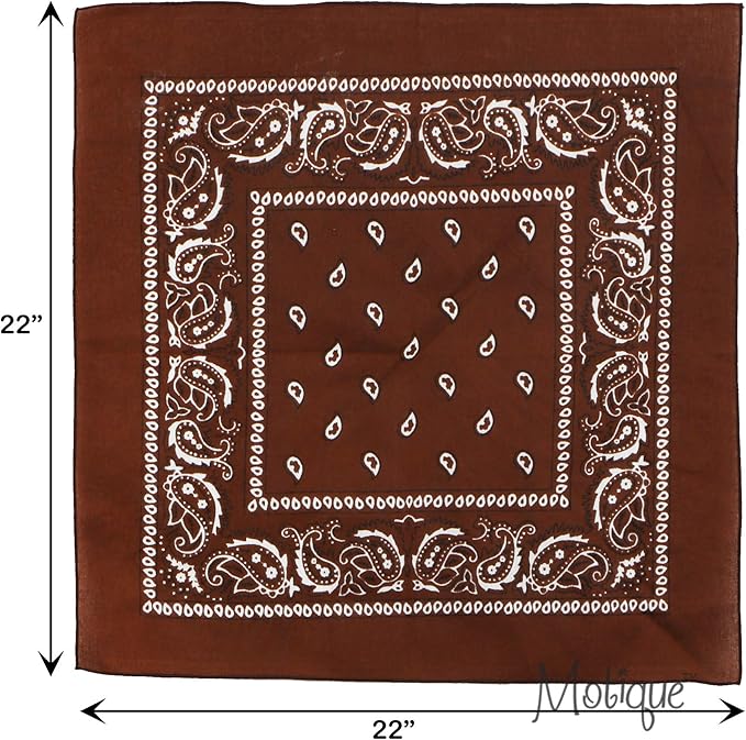 Motique Accessories 22 Inch Cotton Paisley Bandana