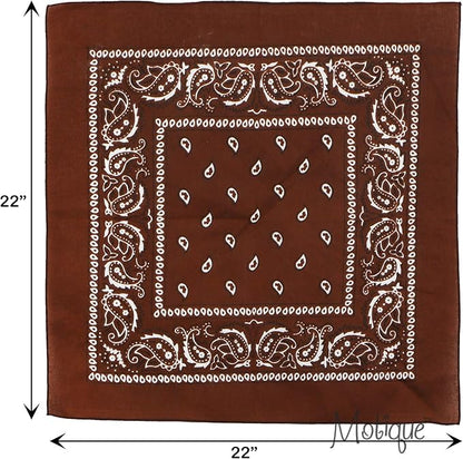 Motique Accessories 22 Inch Cotton Paisley Bandana
