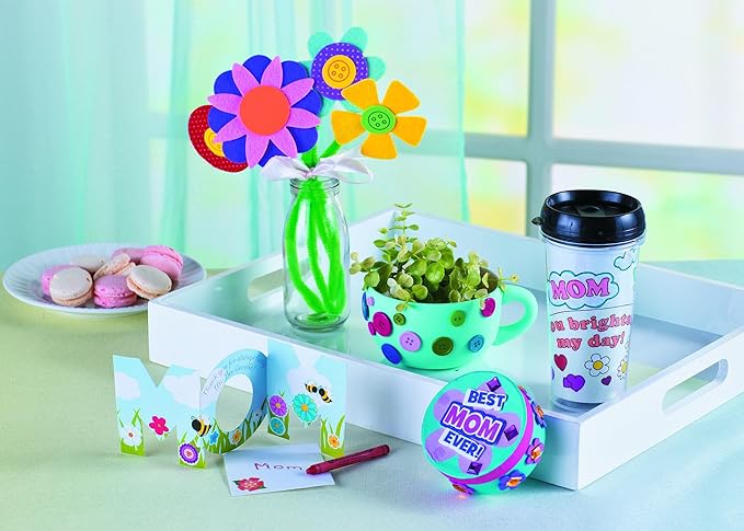 Fun Express Paintable Wooden Flower Photo Stands 6 12 to 7 inches, 12 pieces, ideal for Mother's Day, Spring, Easter, classroom and home crafts