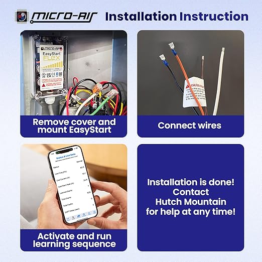 MICRO-AIR EasyStart FLEX 398 - Bluetooth Soft Start Kit for Home Air Conditioner, RV  Commercial Use, Works with Generators, Reduces Power Surge, Efficient Start-Up - Up to 6 Tons
