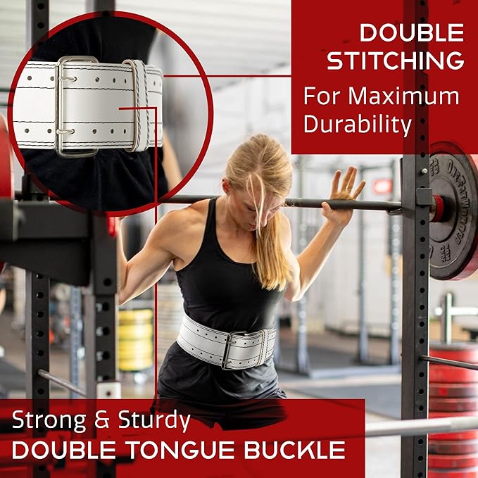 Dark Iron Fitness Weight Lifting Belt for Powerlifting Deadlift Training, Premium Leather for Core Support Gym Strength Workout