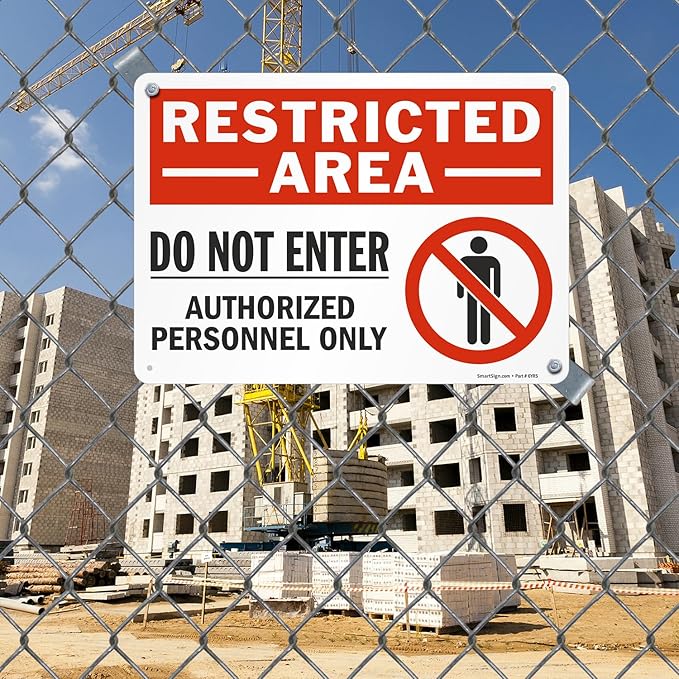 SmartSign 10 x 14 inch "Restricted Area - Do Not Enter, Authorized Personnel Only" OSHA Metal Sign, 40 mil Laminated Rustproof Aluminum, Red, Black and White, Made in USA