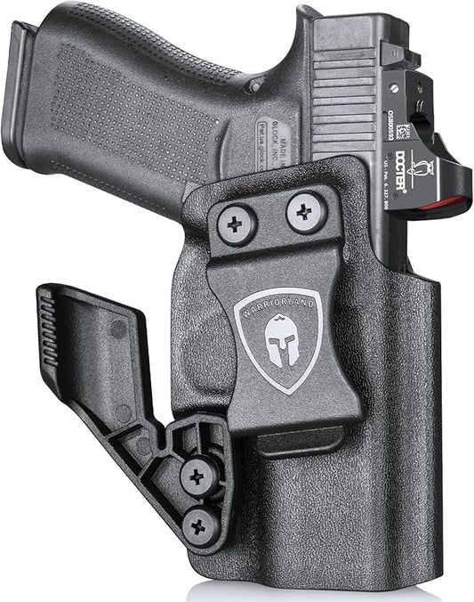 WARRIORLAND IWB Kydex Holster wClaw  Optics Cut Compatible with Glock 43  G43X  G43X MOS Pistol, Inside Waistband Concealed Carry Holster, Adj. Retention  Cant, Right Hand